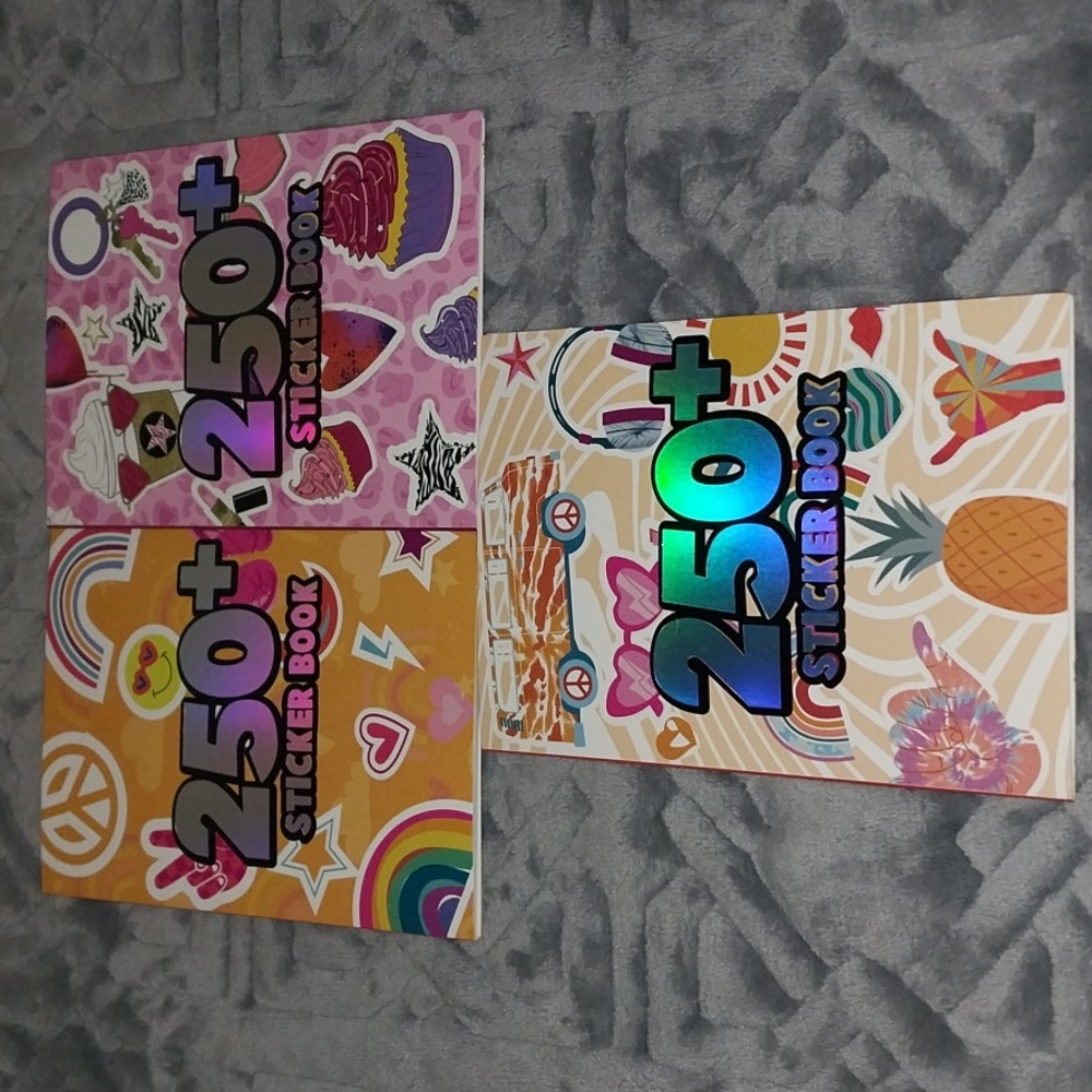 Lot of 3 Sticker Books | Over 750 individual dicut stickers!